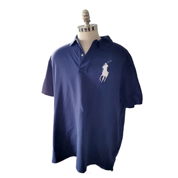 Polo Ralph Lauren Navu Mesh Knit Big Pony Polo Shirt #3 Size 2XB - Picture 2 of 5